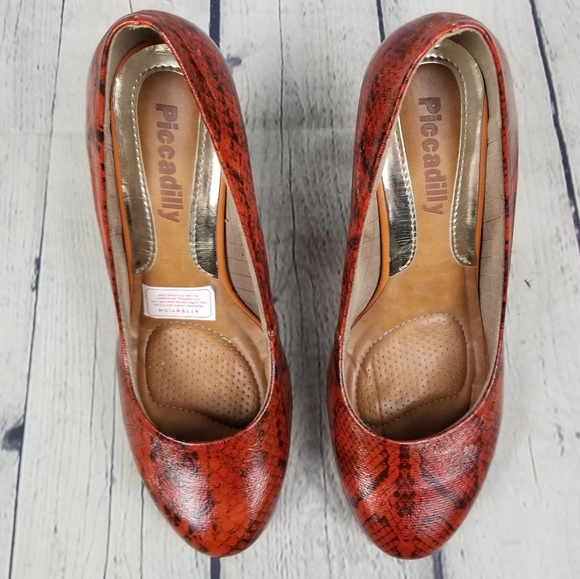 PICCADILLY | snake reptile print platform heels - Picture 2 of 8